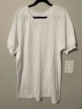 Z Supply White Sweatshirt Tee Dress Short Sleeve Casual Mini XL